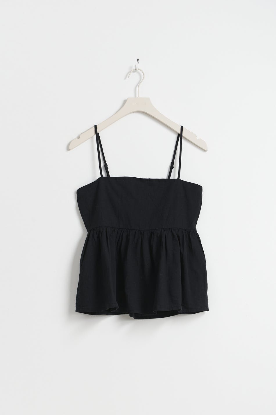 linen blend singlet - Noir