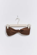 Knot bikini bandeau top - Marron