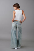 Slouchy wide jeans - Tinted blue
