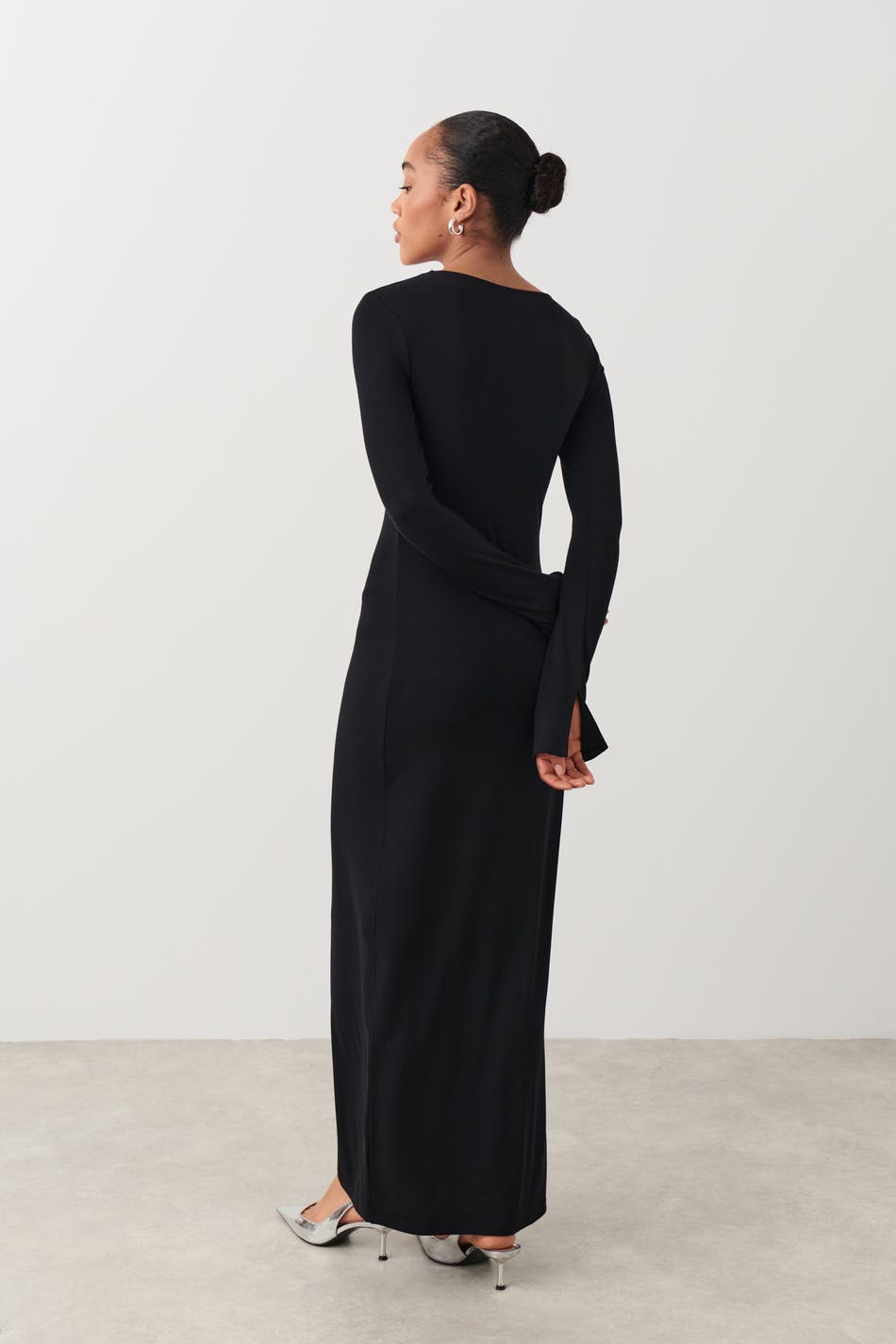 Soft touch jersey maxi dress - Noir