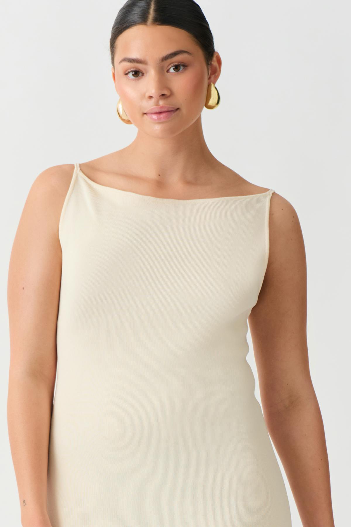 Knitted strap dress - Noir
