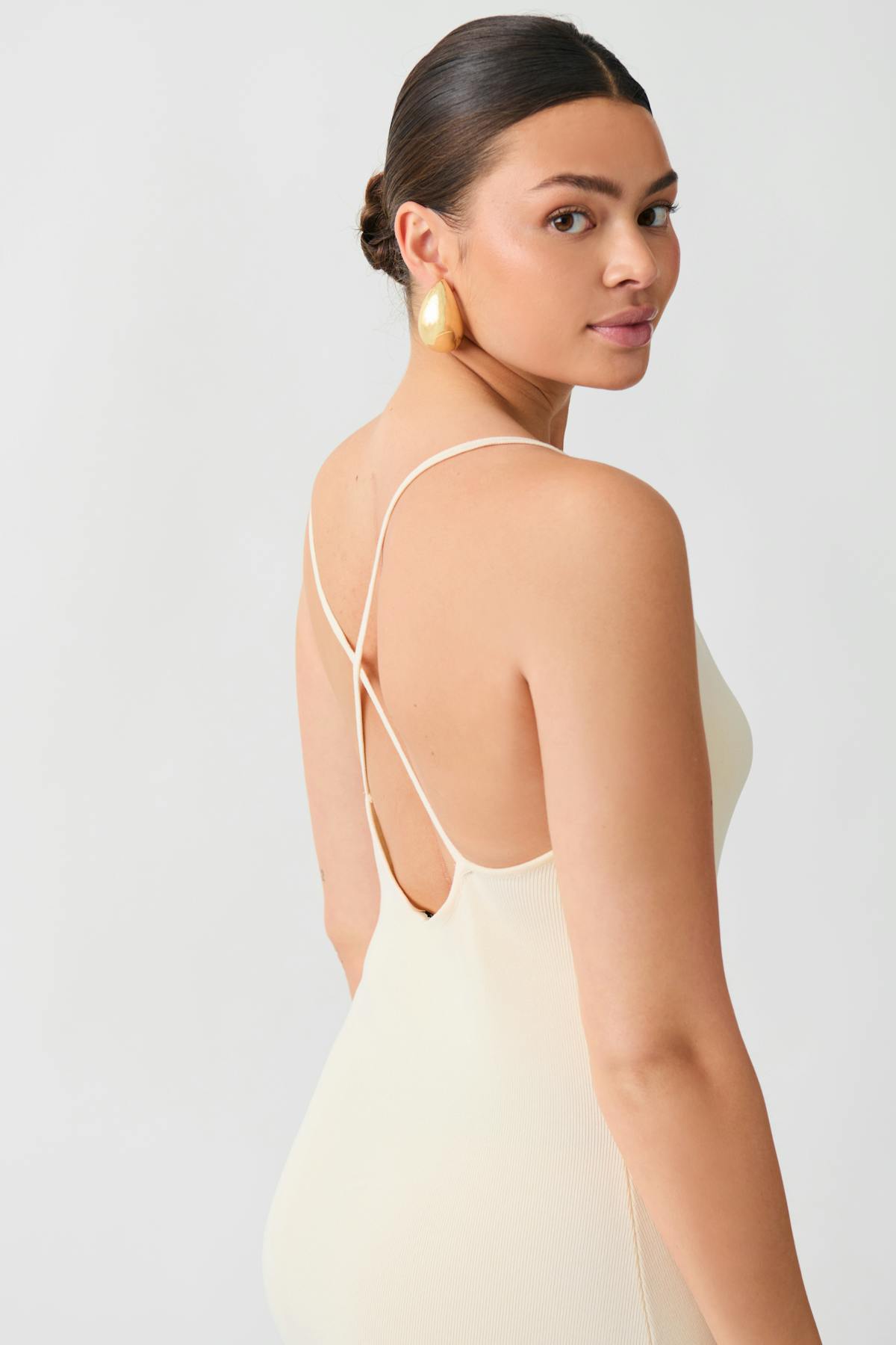 Knitted strap dress - Noir