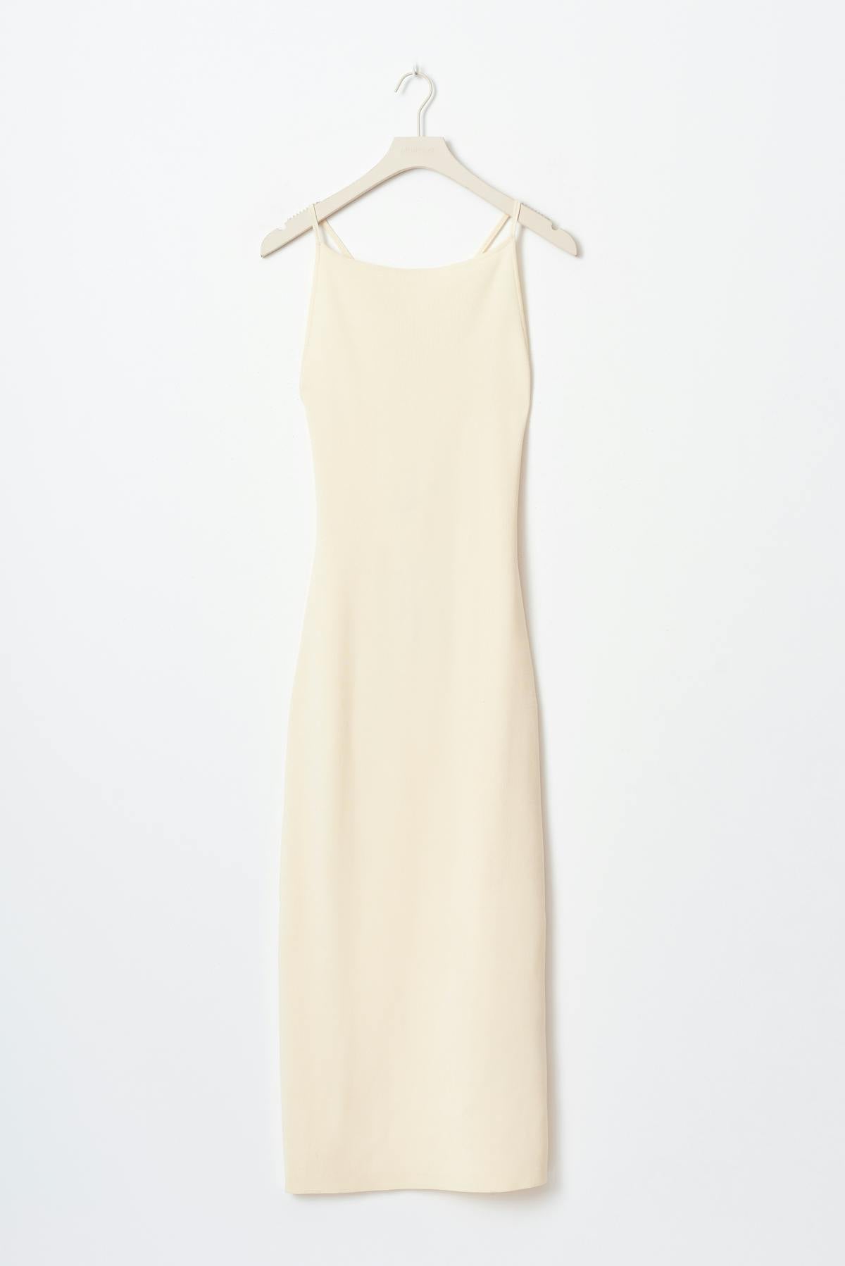 Knitted strap dress - Knit white