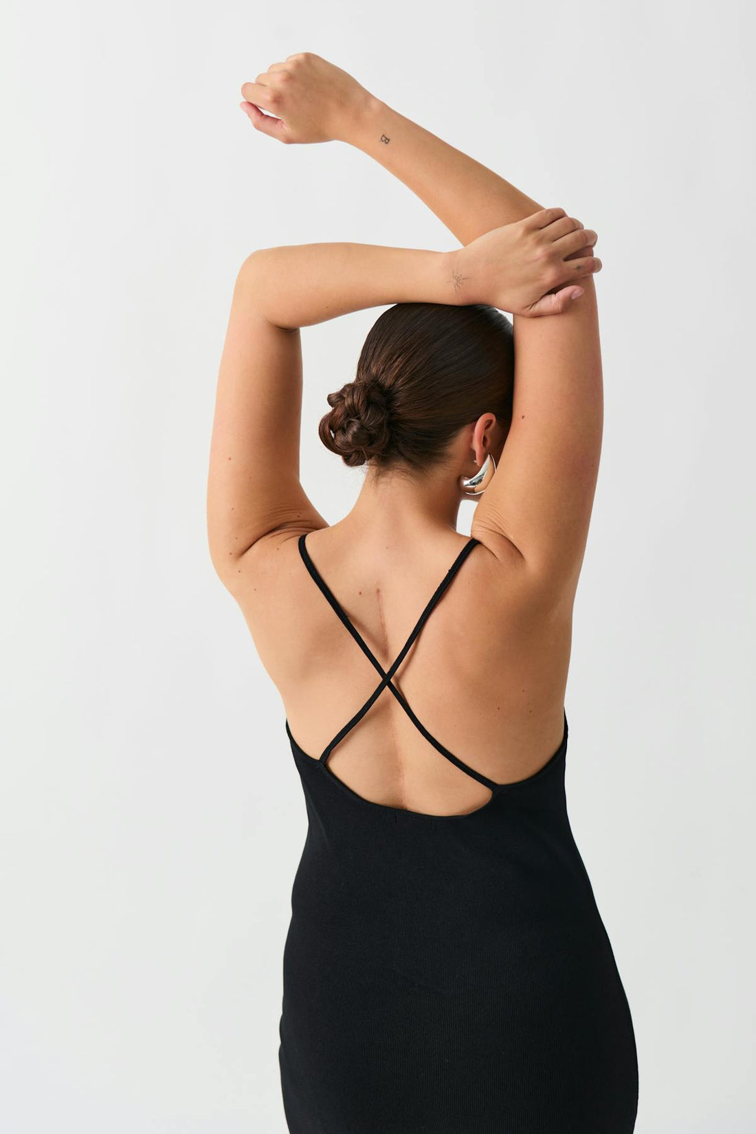 Knitted strap dress - Noir