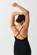 Knitted strap dress - Noir