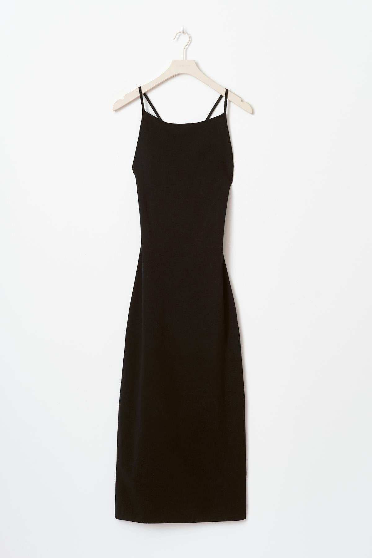 Knitted strap dress - Noir