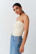 knitted tube top - Noir