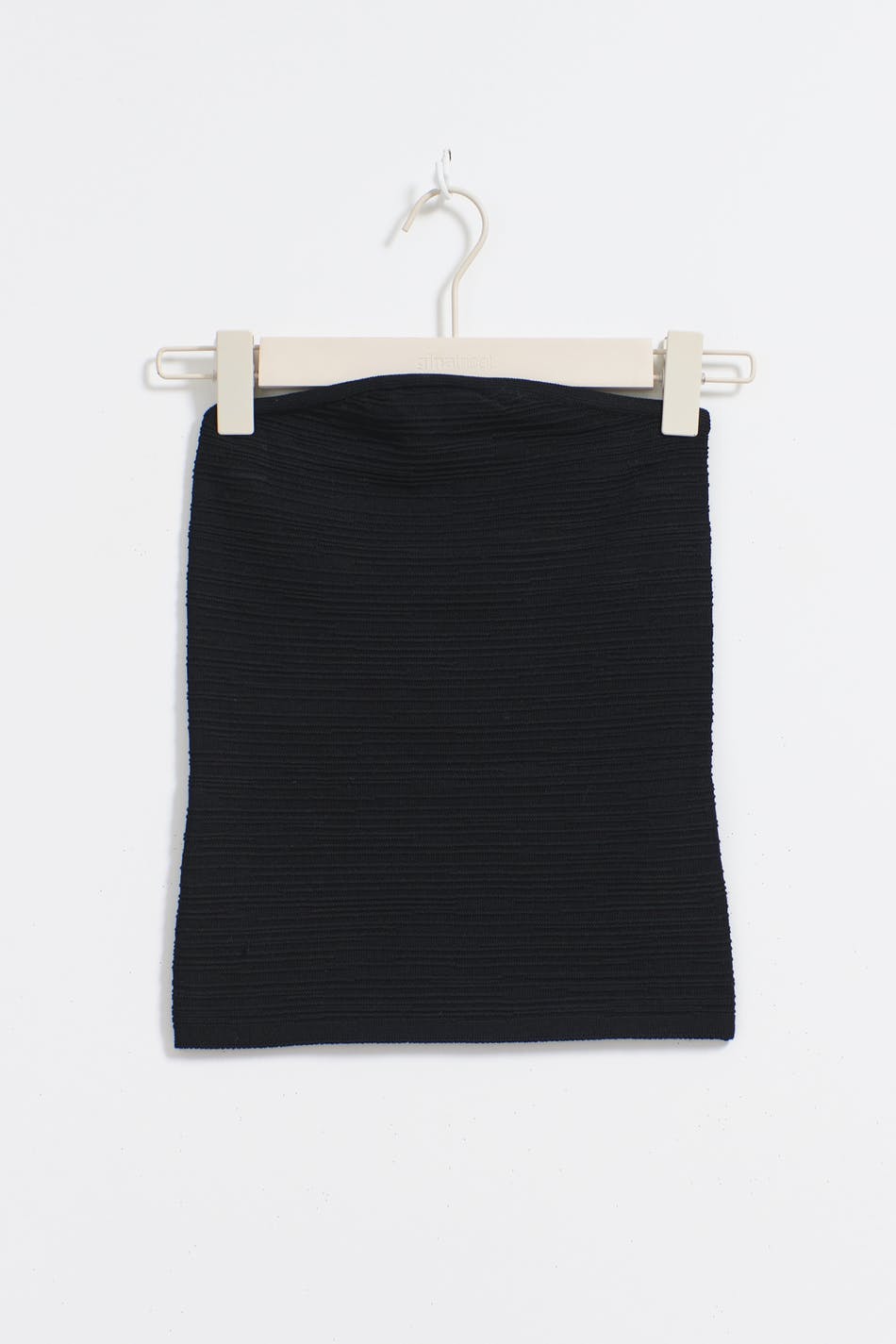 knitted tube top - Noir