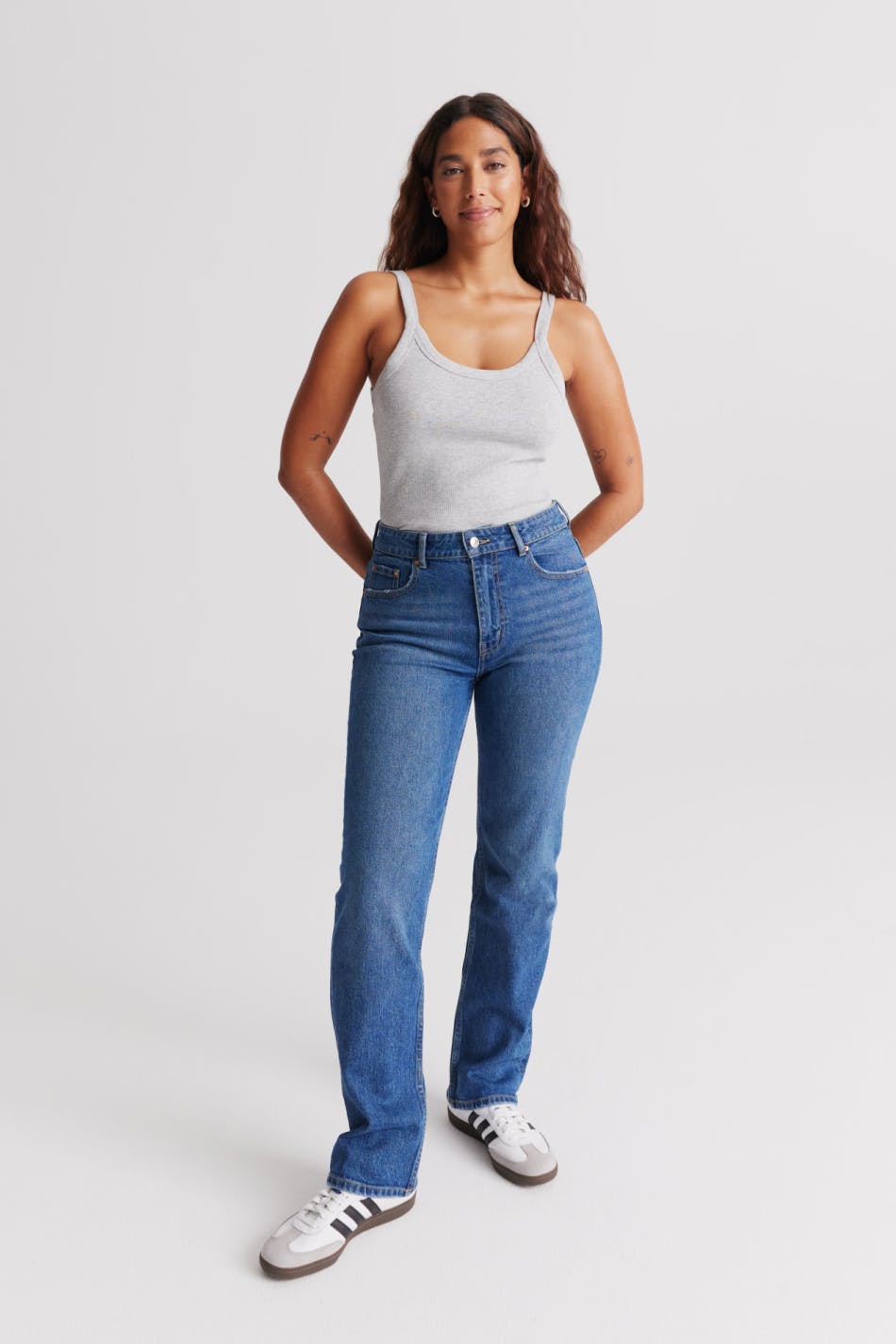 Mid straight jeans - Offblack