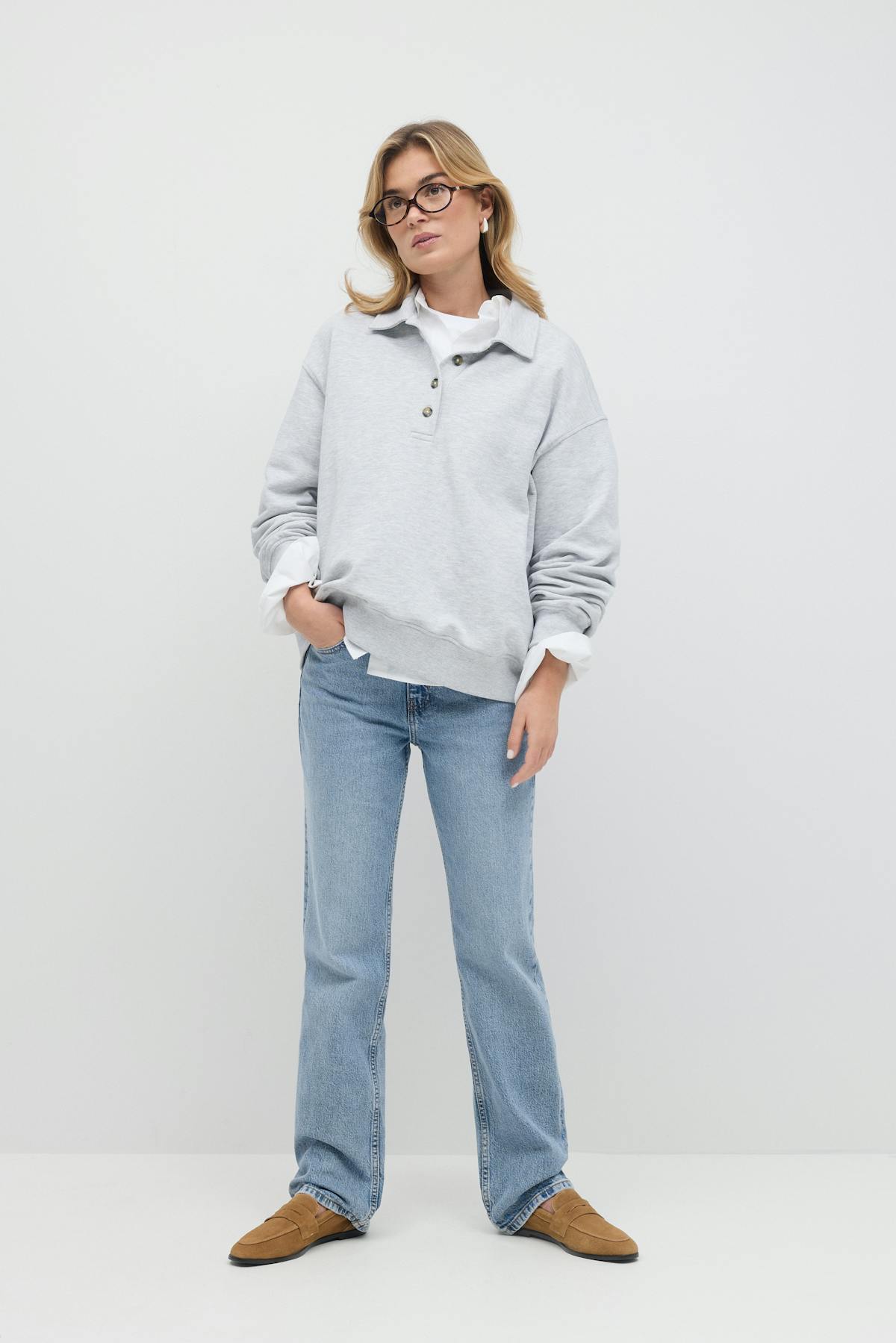 Mid straight jeans - Washed grey