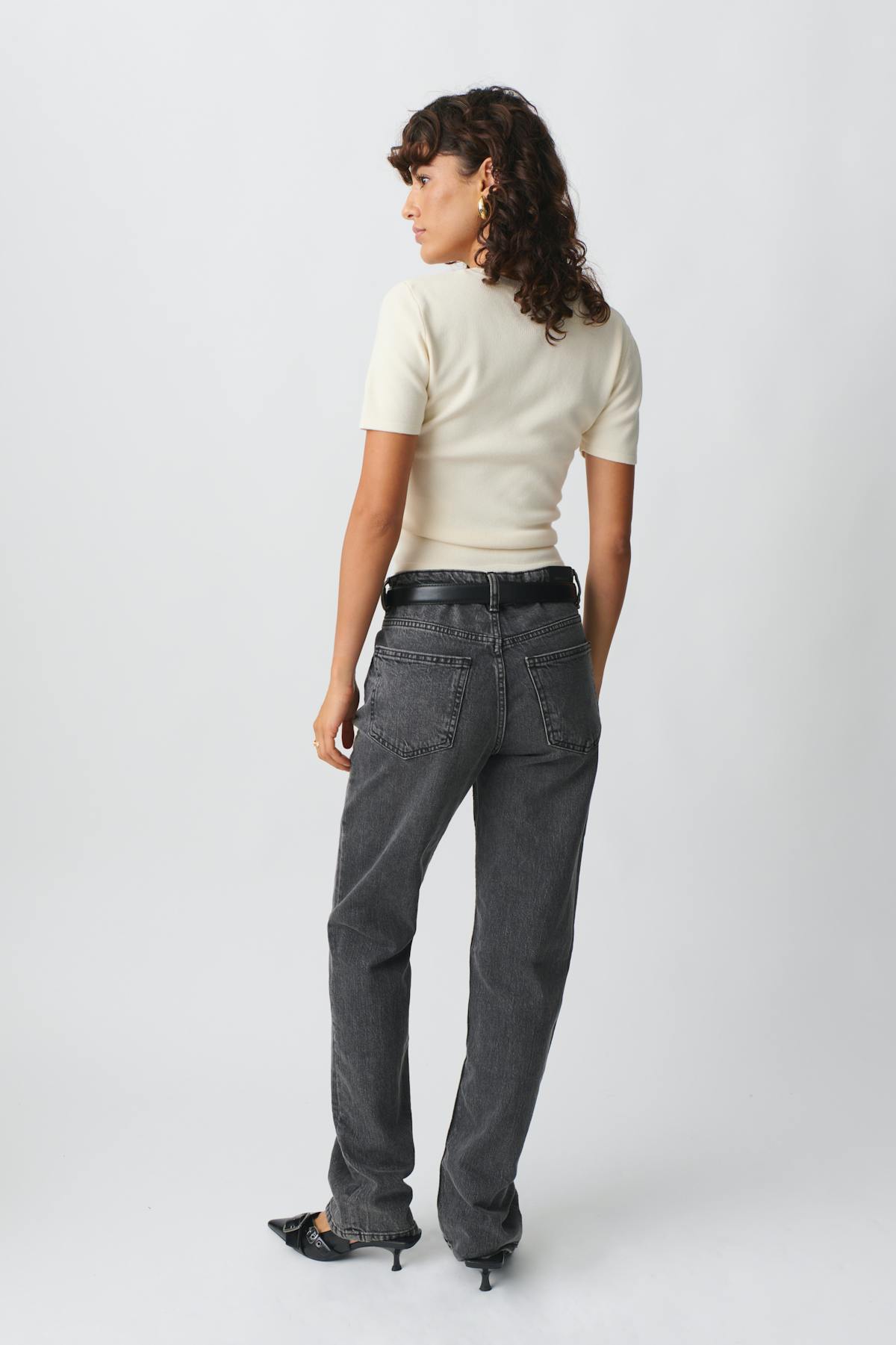 Mid straight jeans - Offblack