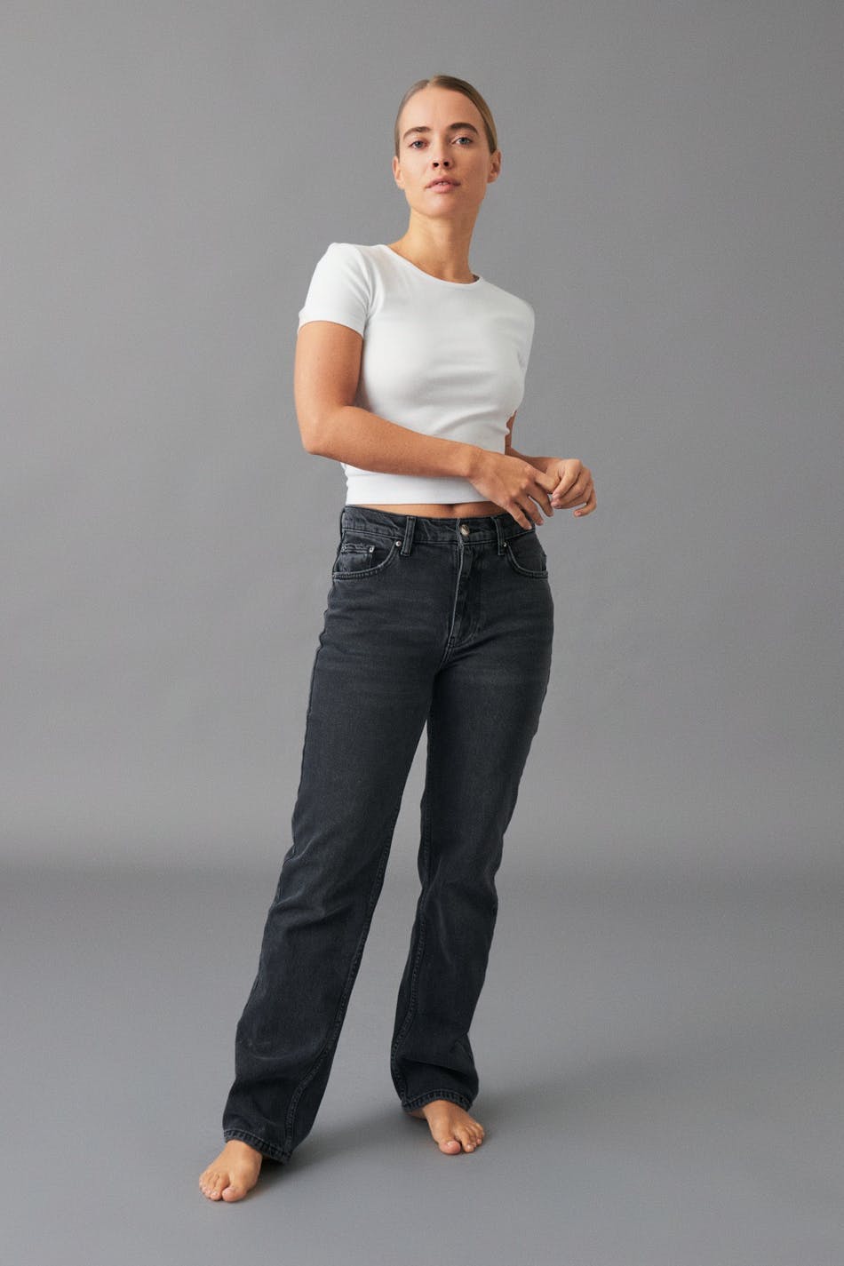 Mid straight jeans - Mid blue