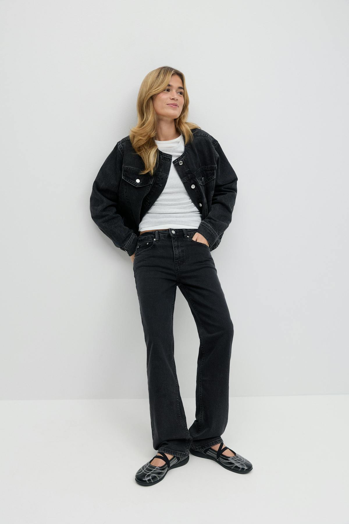 Mid straight jeans - Washed grey