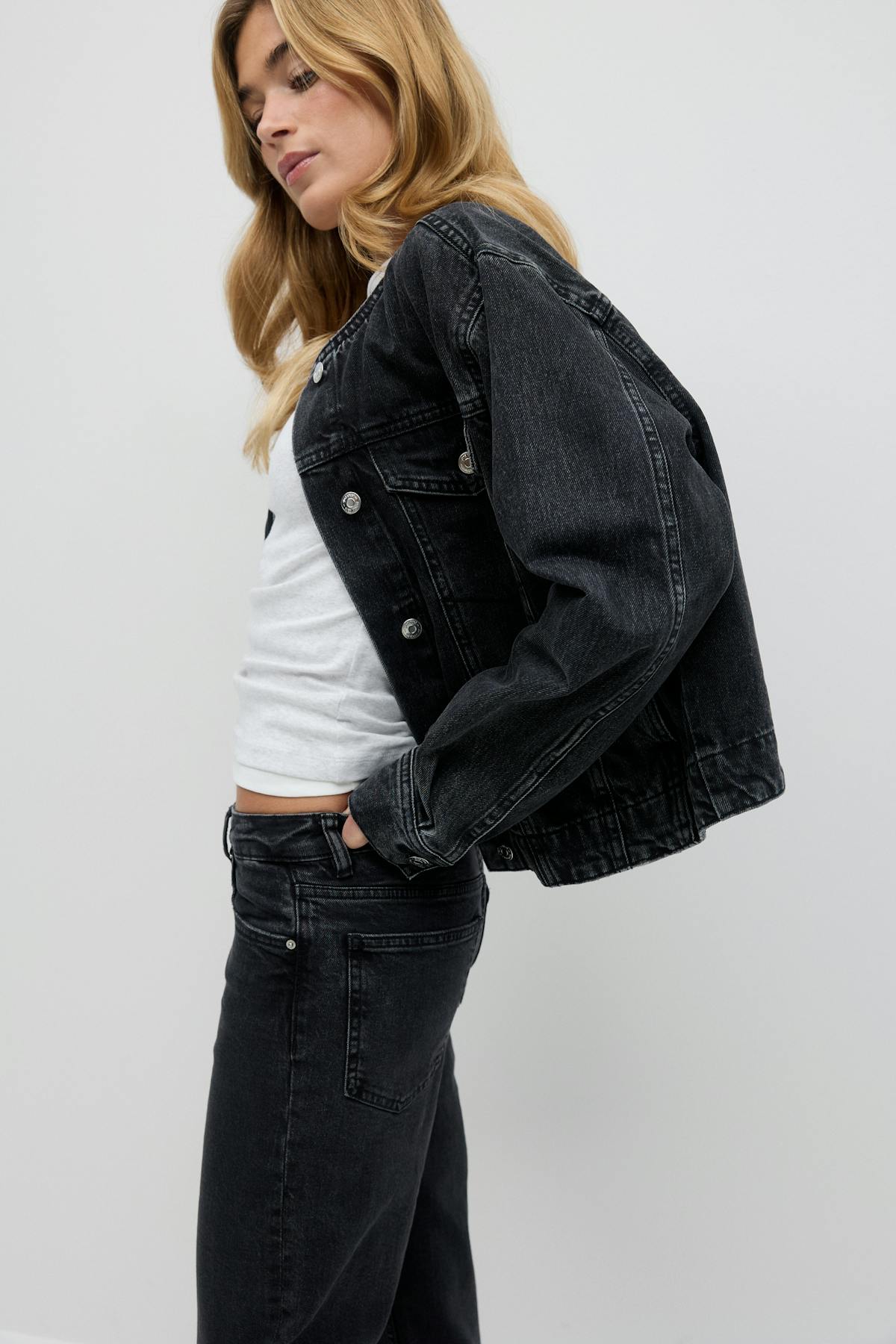 Mid straight jeans - Washed grey