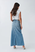 Double slit denim skirt - Gris