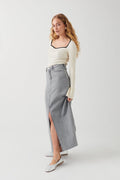Double slit denim skirt - Gris