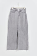 Double slit denim skirt - Gris