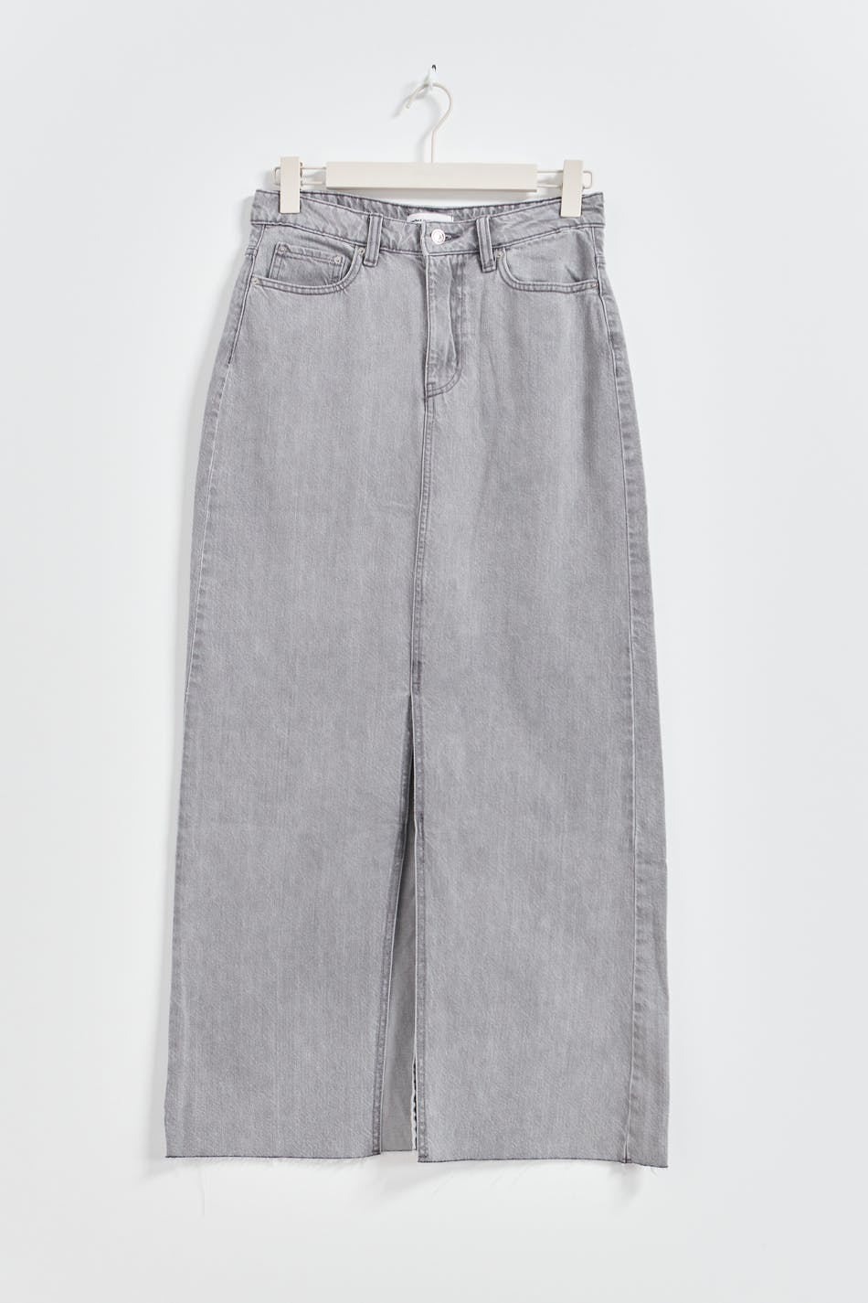 Double slit denim skirt - Gris
