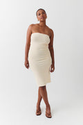 Knitted tube dress - Green lily