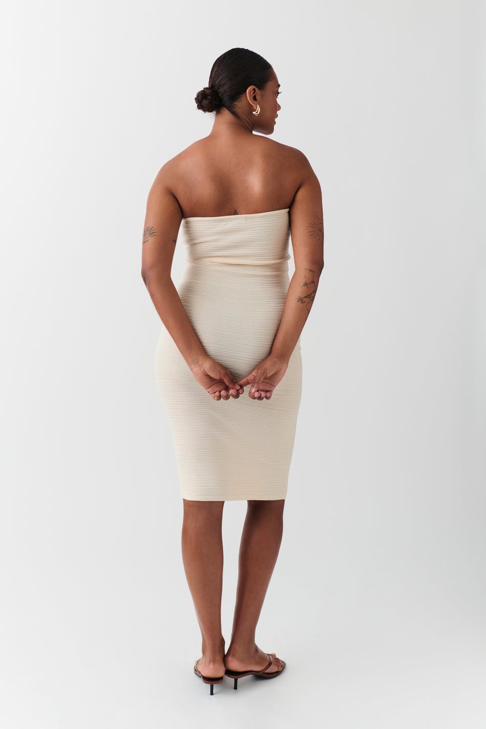Knitted tube dress - Green lily