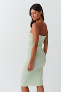 Knitted tube dress - Green lily
