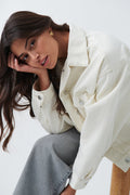 loose denim jacket - Tinted blue