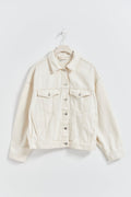 loose denim jacket - Crème