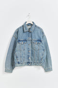 loose denim jacket - Tinted blue