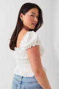Smock frill top - Blanc cassé