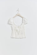 Smock frill top - Blanc cassé