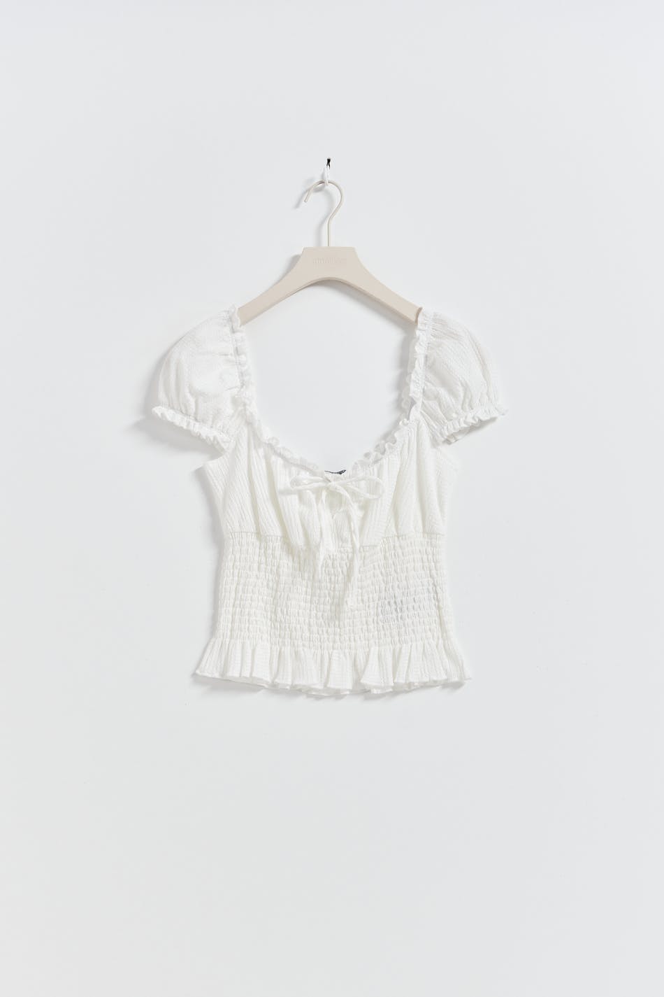Smock frill top - Blanc cassé