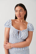 Smock frill top - Pistachio rose