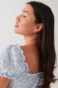 Smock frill top - Pistachio rose