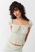 Smock frill top - Blanc cassé