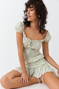 Smock frill top - Blanc cassé