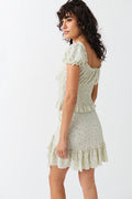 Ruched frill mini skirt - Blanc cassé