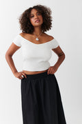 Heart shape rib top - Noir