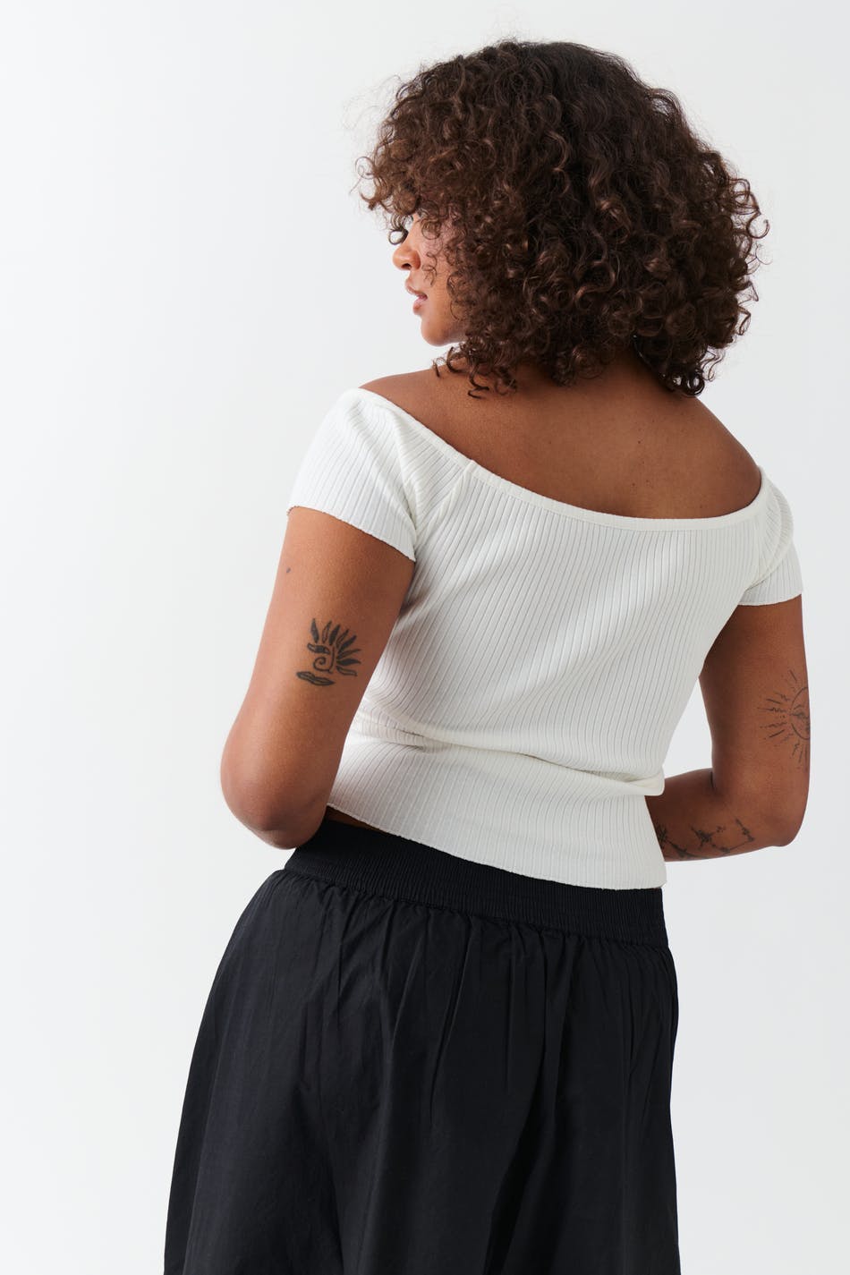 Heart shape rib top - Noir