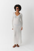 Maxi sheer dress - Blanc cassé