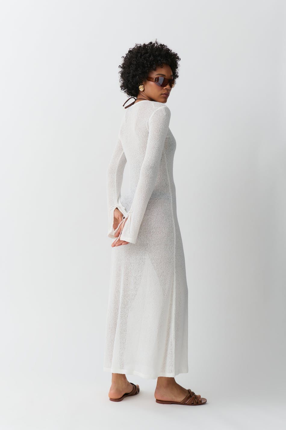 Maxi sheer dress - Blanc cassé