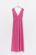 Deep v maxi dress - Super pink