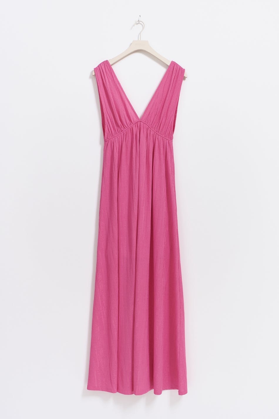 Deep v maxi dress - Super pink
