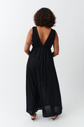 Deep v maxi dress - Noir