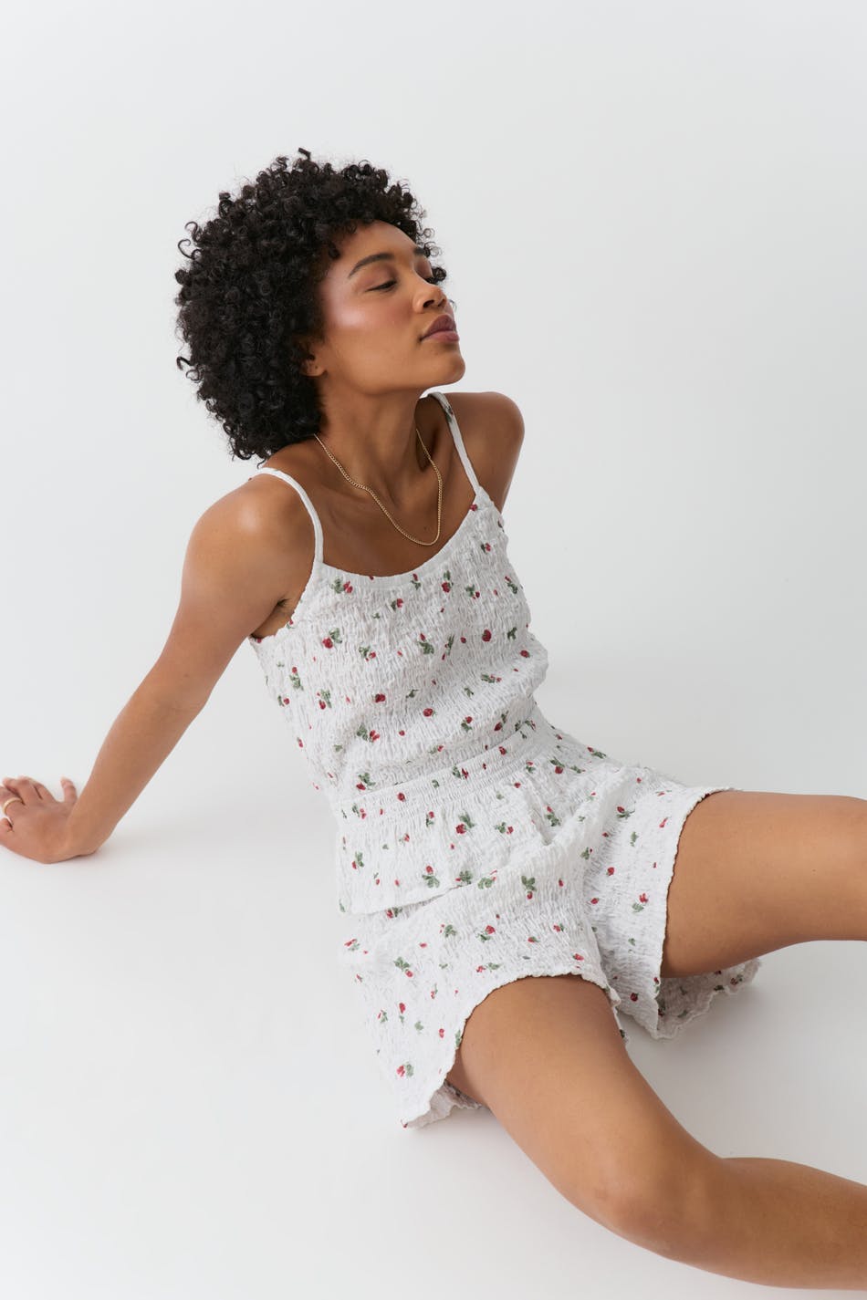 Structure smock singlet - Berry ditsy