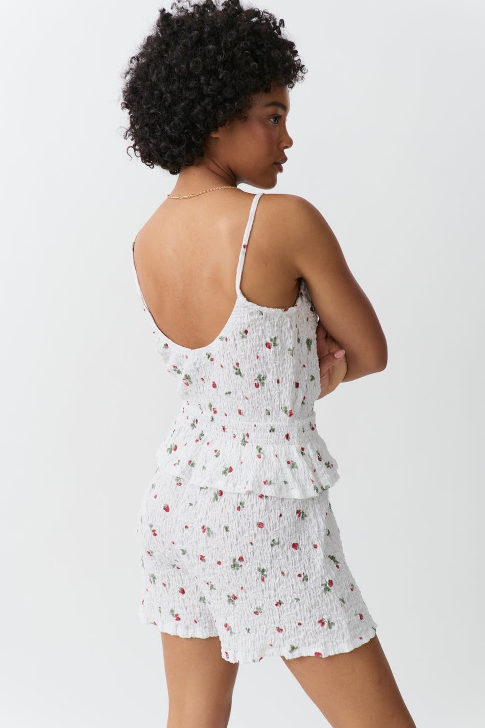 Structure smock singlet - Berry ditsy