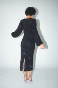Sequin midi dress - Noir