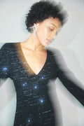 Sequin midi dress - Noir