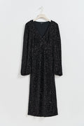 Sequin midi dress - Noir