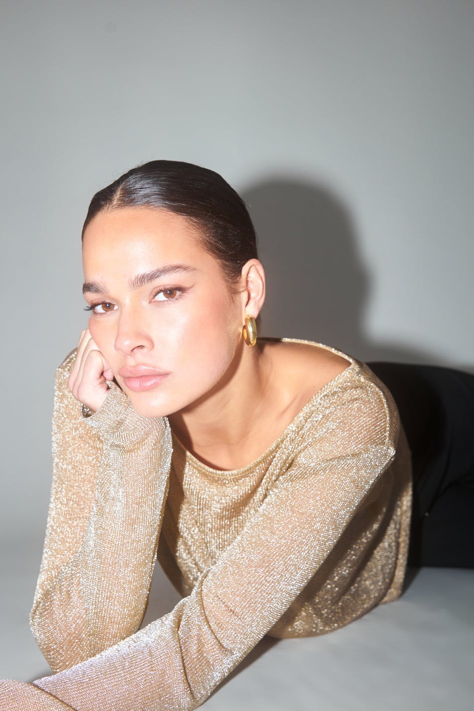 Metallic knitted top - Doré