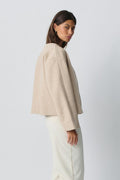 round neck short jacket - Bleu marine